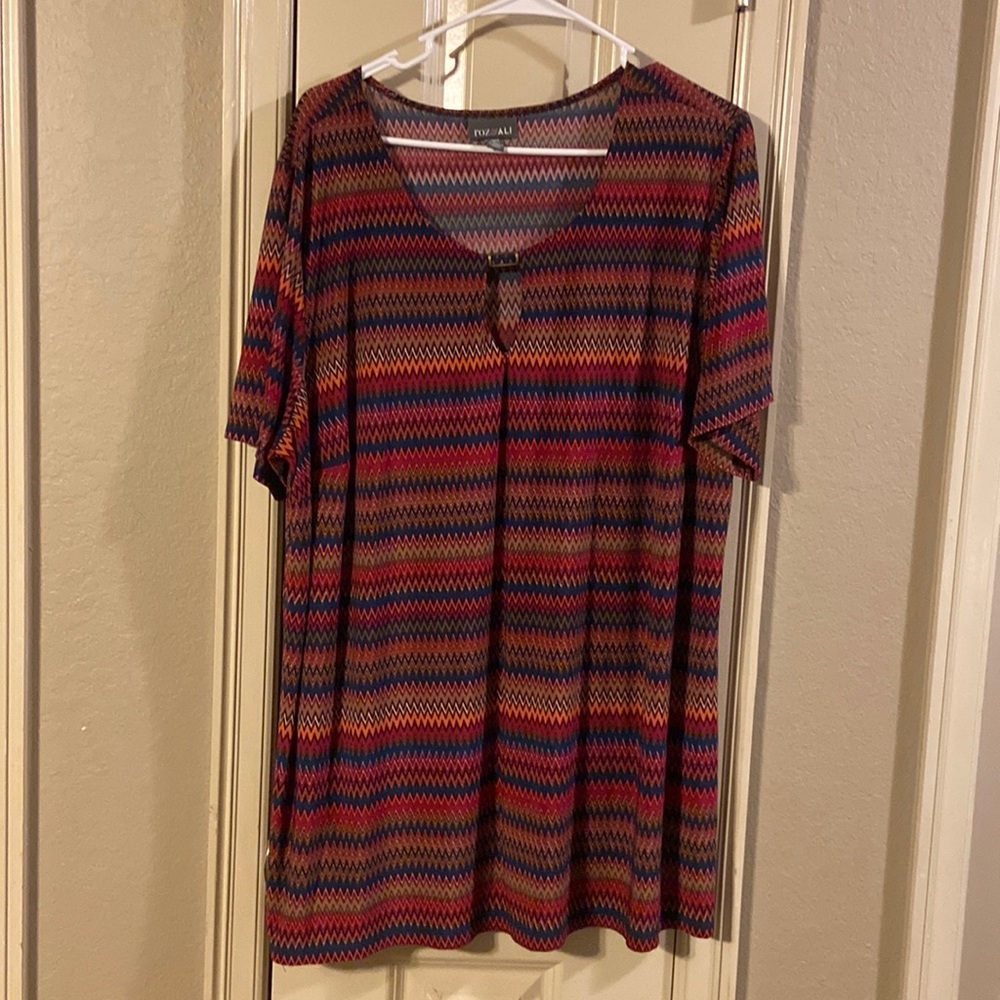 Red multicolored blouse